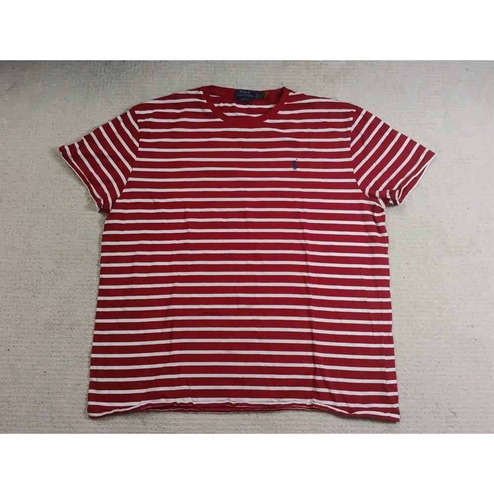 Polo Ralph Lauren Classic Fit Crewneck T-Shirt Mens XXL 2XL Red White Stripes